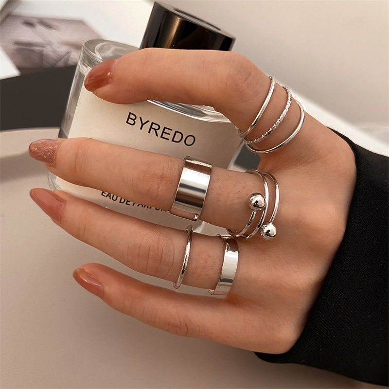 Vintage Punk Knuckle Rings Set - Đính Hạt Kim Loại Punk Bộ