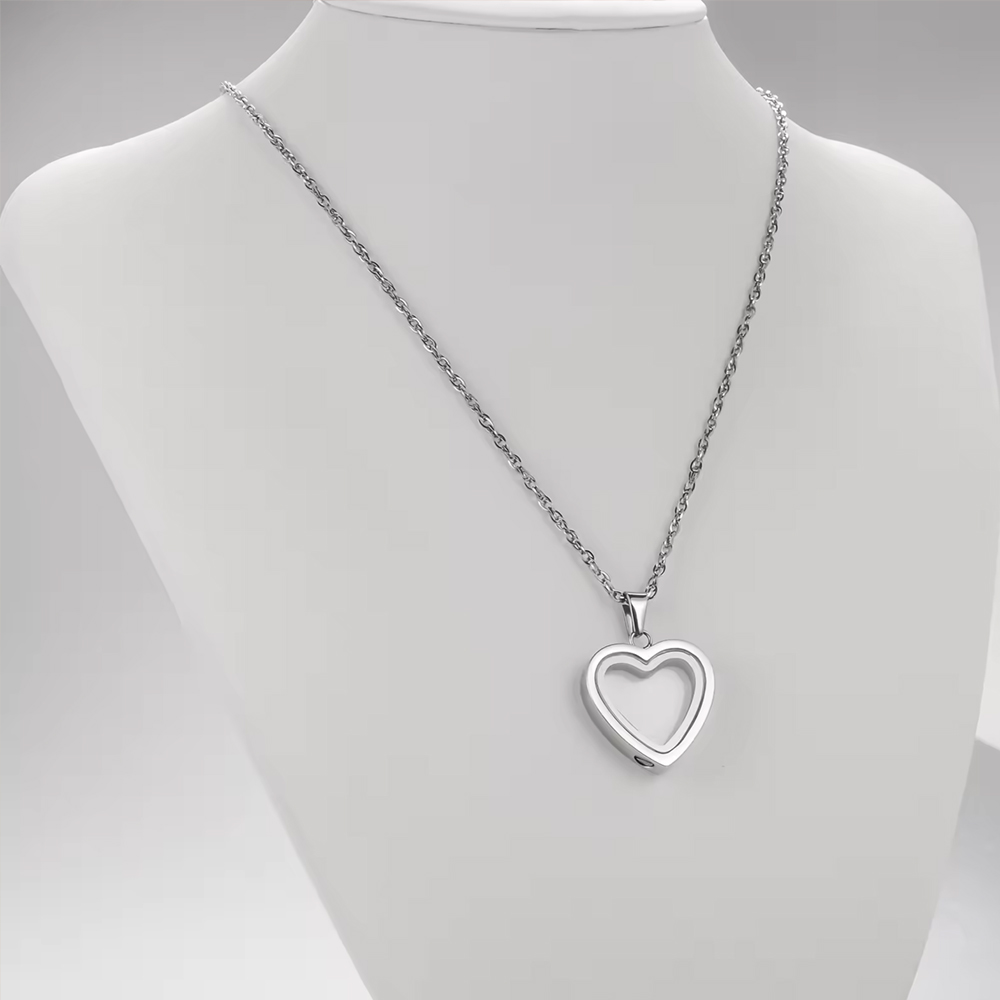 Glass of Heart Cremation Jewel - đánh giá và giá Heart Locket Necklace Photo