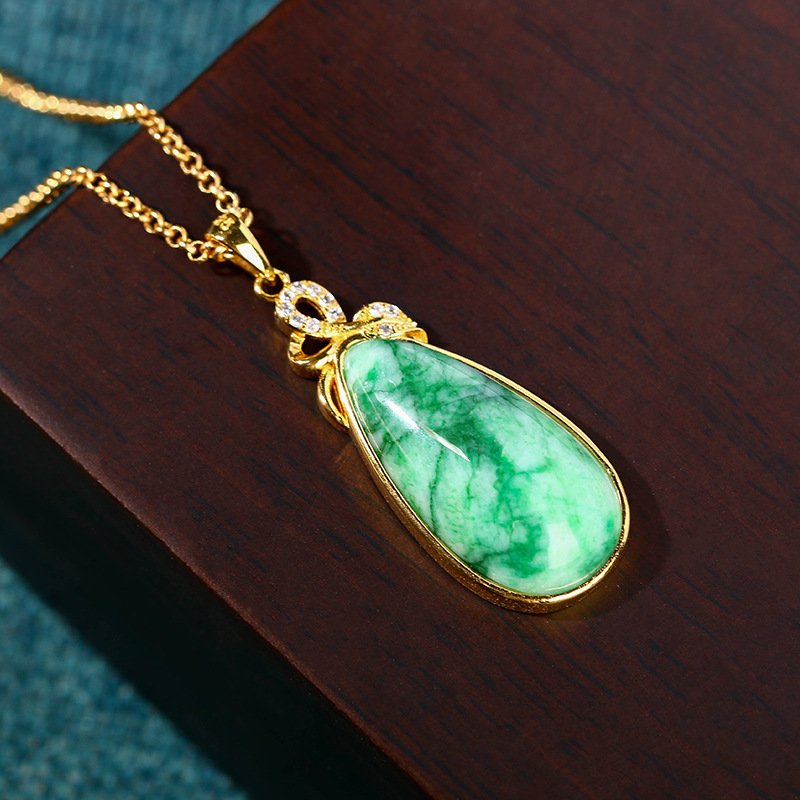 Natural Jade Water Drop Pendan - đánh giá và giá Necklaces