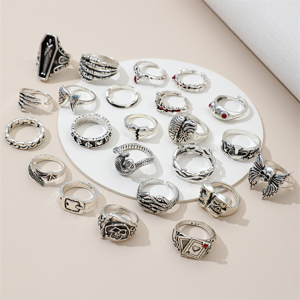 23Pcs Punk Geometric Knuckle F - đánh giá và giá Vintage Punk Knuckle Rings Set