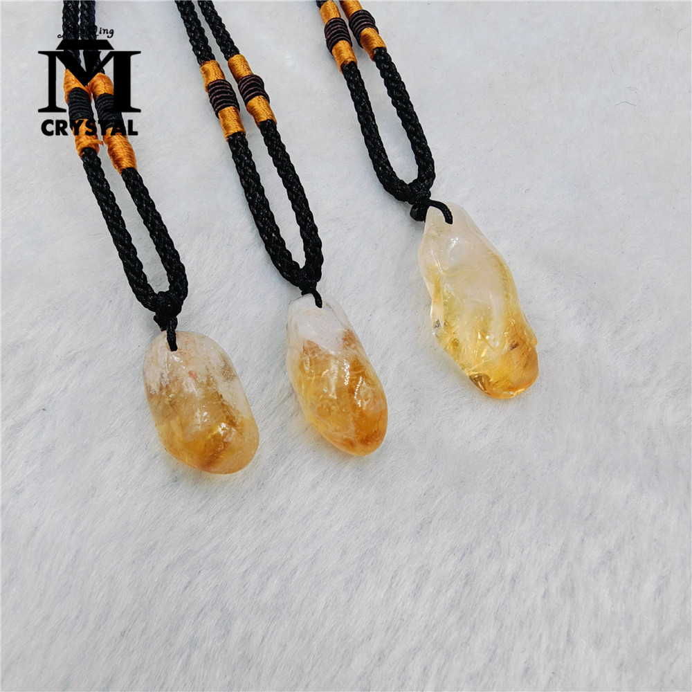 3PCS Natural Citrine Crystal P - đánh giá và giá Crystal Pendant Necklace Natural Stone