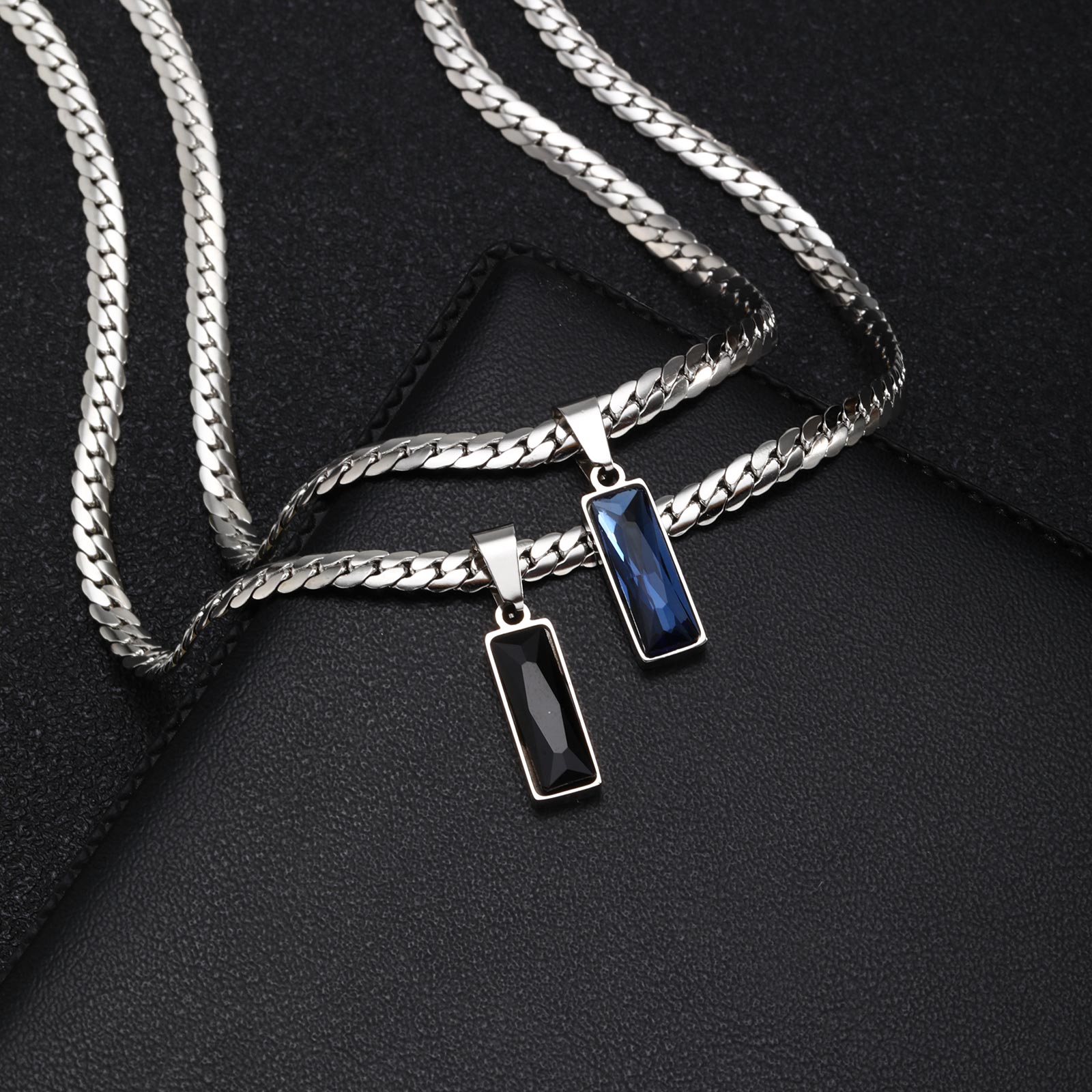Stylish Mens Geometric Stone P - đánh giá và giá Cuban Link Chain 12Mm
